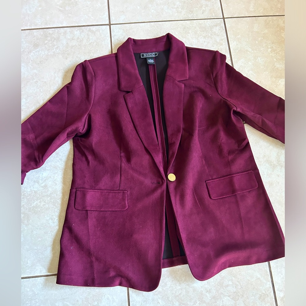 New York & Company Burgundy Blazer
